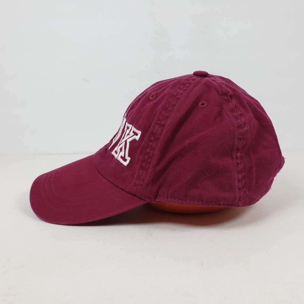 Pink Victorias Secret Womens One Size Maroon Cotton Adjustable Cap Hat View 3